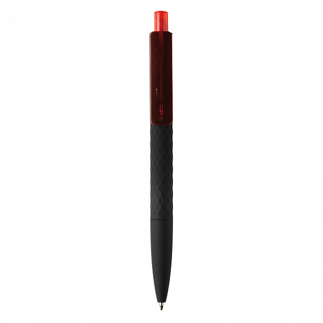 Черная ручка X3 Smooth Touch, красный с логотипом в Нефтекамске заказать по выгодной цене в кибермаркете AvroraStore