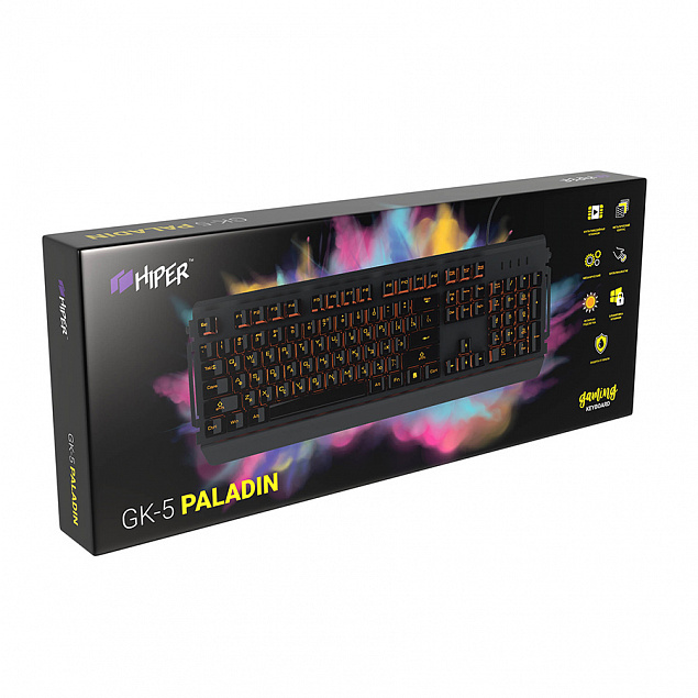 Клавиатура игровая HIPER PALADIN  GK-5, черный с логотипом в Нефтекамске заказать по выгодной цене в кибермаркете AvroraStore