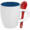 Кофейная кружка Pairy с ложкой, синяя с красной с логотипом в Нефтекамске заказать по выгодной цене в кибермаркете AvroraStore