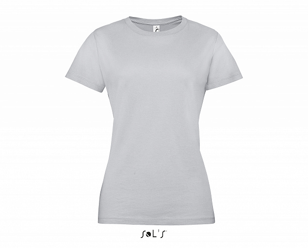 Фуфайка (футболка) REGENT женская,Чистый серый XXL с логотипом в Нефтекамске заказать по выгодной цене в кибермаркете AvroraStore