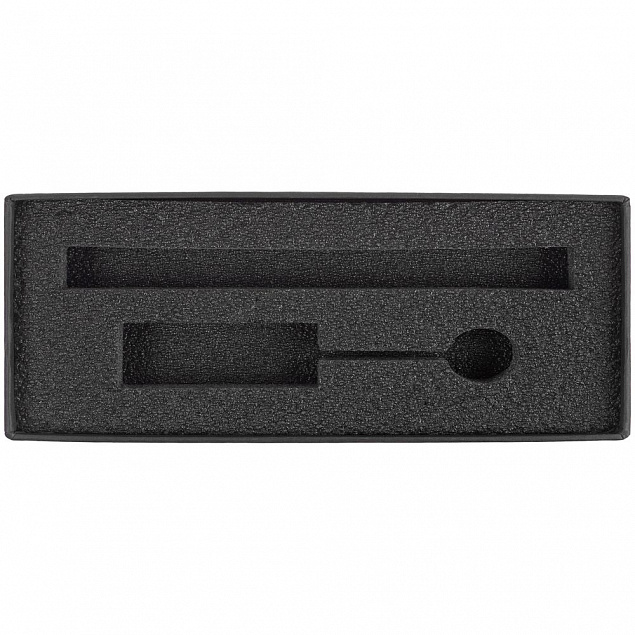 Коробка Notes с ложементом для ручки и флешки, черная с логотипом в Нефтекамске заказать по выгодной цене в кибермаркете AvroraStore