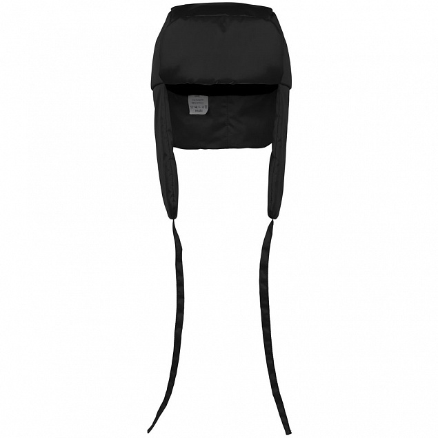 Шапка-ушанка Shelter, черная с логотипом в Нефтекамске заказать по выгодной цене в кибермаркете AvroraStore