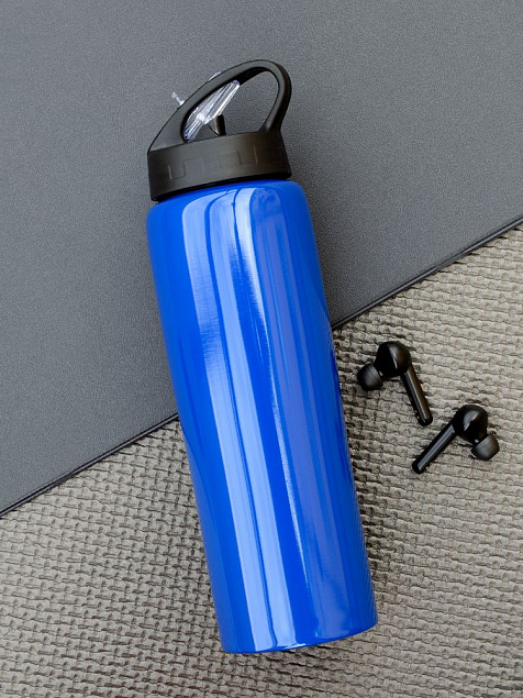Спортивная бутылка Moist, синяя с логотипом в Нефтекамске заказать по выгодной цене в кибермаркете AvroraStore
