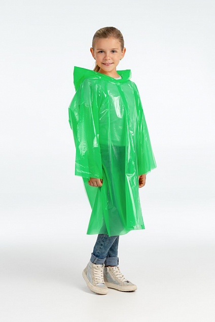 Дождевик-плащ детский BrightWay Kids, зеленый с логотипом в Нефтекамске заказать по выгодной цене в кибермаркете AvroraStore