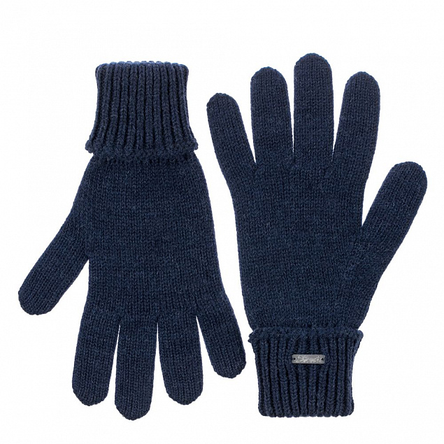 Перчатки Alpine, темно-синие с логотипом в Нефтекамске заказать по выгодной цене в кибермаркете AvroraStore
