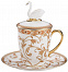 Чайная пара Swan с терракотовым орнаментом с логотипом в Нефтекамске заказать по выгодной цене в кибермаркете AvroraStore