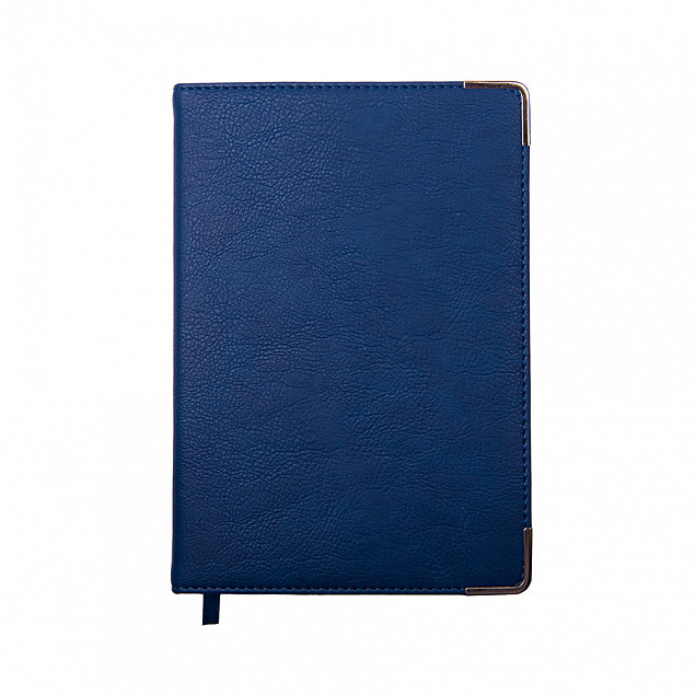 Ежедневник недатированный Kennedy, А5,  темно-синий, белый блок, серебряный срез с логотипом в Нефтекамске заказать по выгодной цене в кибермаркете AvroraStore