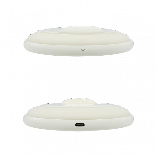 Беспроводное зарядное устройство Atomic с LED подсветкой (белый) с логотипом в Нефтекамске заказать по выгодной цене в кибермаркете AvroraStore