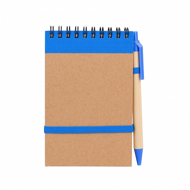 Блокнот с ручкой "Papyrus", синий с логотипом в Нефтекамске заказать по выгодной цене в кибермаркете AvroraStore