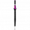 Зонт-трость Highlight, черный с фиолетовым с логотипом в Нефтекамске заказать по выгодной цене в кибермаркете AvroraStore