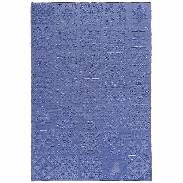 Плед Ornamental, синий с логотипом в Нефтекамске заказать по выгодной цене в кибермаркете AvroraStore