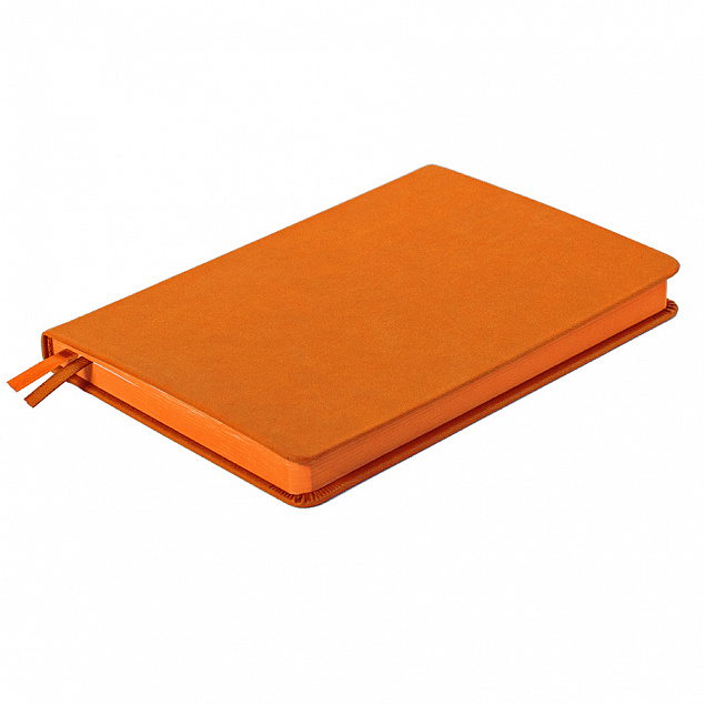 Ежедневник недатированный Softie, А5, оранжевый, блок в клетку, оранжевый обрез с логотипом в Нефтекамске заказать по выгодной цене в кибермаркете AvroraStore
