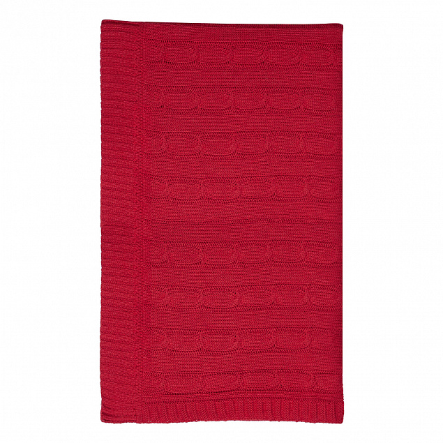 Плед Fado вязаный, 160*90 см, красный с логотипом в Нефтекамске заказать по выгодной цене в кибермаркете AvroraStore