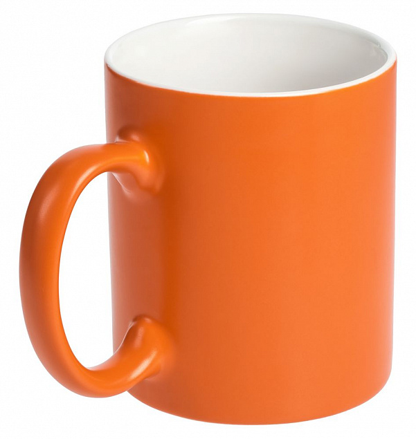 Кружка Promo матовая, оранжевая с логотипом в Нефтекамске заказать по выгодной цене в кибермаркете AvroraStore