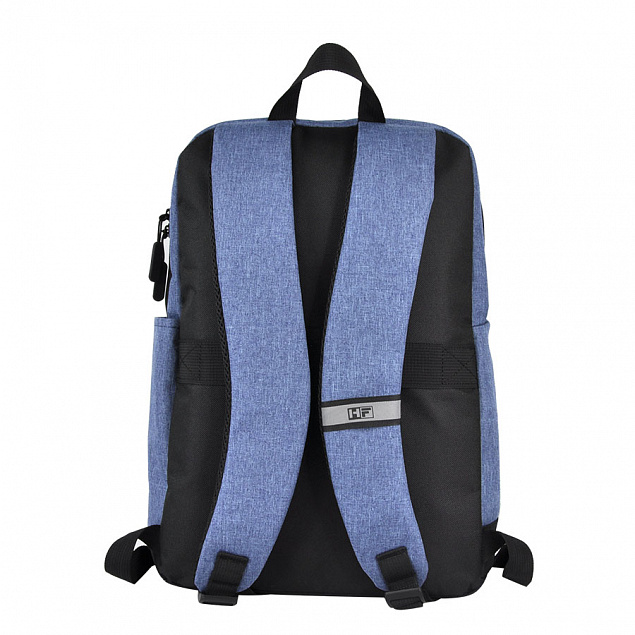 Рюкзак Boom, синий/чёрный, 43 x 30 x 13 см, 100% полиэстер  с логотипом в Нефтекамске заказать по выгодной цене в кибермаркете AvroraStore