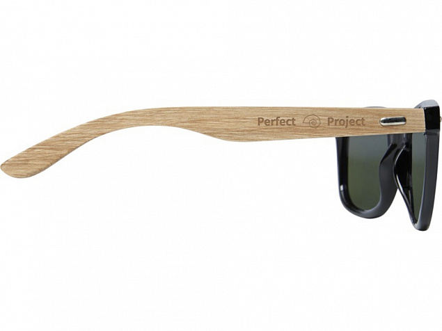 Hiru, зеркальные поляризованные солнцезащитные очки в оправе из переработанного PET-пластика/дерева в подарочной коробке, дерево с логотипом в Нефтекамске заказать по выгодной цене в кибермаркете AvroraStore