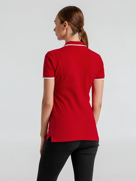 Рубашка поло женская Practice women 270, белая с темно-синим с логотипом в Нефтекамске заказать по выгодной цене в кибермаркете AvroraStore
