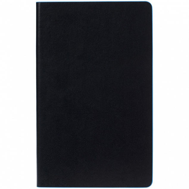 Ежедневник Trait, недатированный, черный с голубым с логотипом в Нефтекамске заказать по выгодной цене в кибермаркете AvroraStore