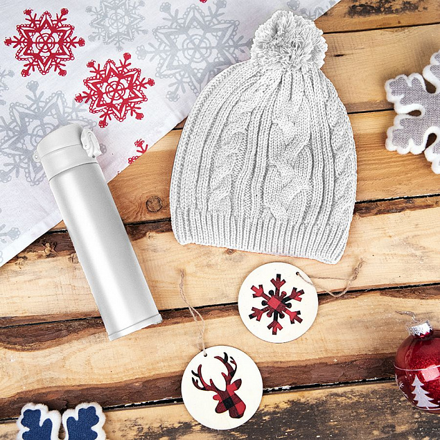 Подарочный набор WINTER TALE: шапка, термос, новогодние украшения, белый с логотипом в Нефтекамске заказать по выгодной цене в кибермаркете AvroraStore