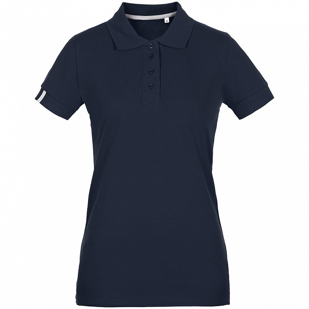 Рубашка поло женская Virma Premium Lady, темно-синяя с логотипом в Нефтекамске заказать по выгодной цене в кибермаркете AvroraStore