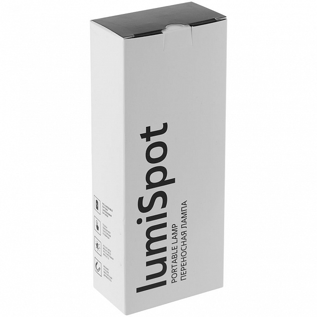 Переносная лампа lumiSpot, белая с логотипом в Нефтекамске заказать по выгодной цене в кибермаркете AvroraStore