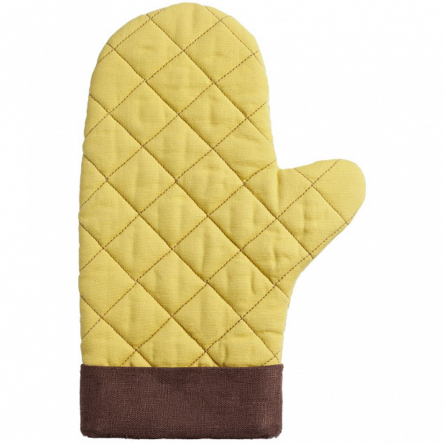 Прихватка-рукавица Keep Palms, горчичная с логотипом в Нефтекамске заказать по выгодной цене в кибермаркете AvroraStore