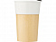 Фарфоровая кружка Pereira с бамбуковой внешней стенкой объемом 320 мл, белый с логотипом в Нефтекамске заказать по выгодной цене в кибермаркете AvroraStore