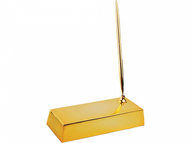 Настольный прибор «Золотой слиток» с логотипом в Нефтекамске заказать по выгодной цене в кибермаркете AvroraStore