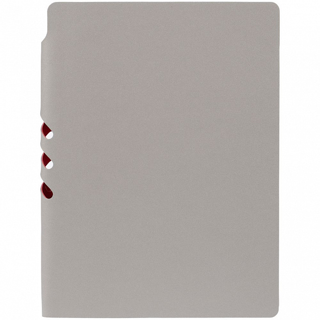 Ежедневник Flexpen, недатированный, серебристо-красный с логотипом в Нефтекамске заказать по выгодной цене в кибермаркете AvroraStore