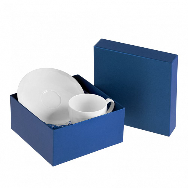 Коробка Satin, малая, синяя с логотипом в Нефтекамске заказать по выгодной цене в кибермаркете AvroraStore