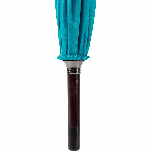 Зонт-трость Standard, бирюзовый с логотипом в Нефтекамске заказать по выгодной цене в кибермаркете AvroraStore
