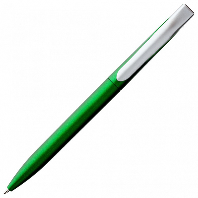 Ручка шариковая Pin Silver, зеленая с логотипом в Нефтекамске заказать по выгодной цене в кибермаркете AvroraStore