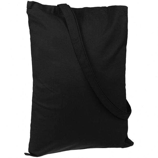 Холщовая сумка Basic 105, черная с логотипом в Нефтекамске заказать по выгодной цене в кибермаркете AvroraStore