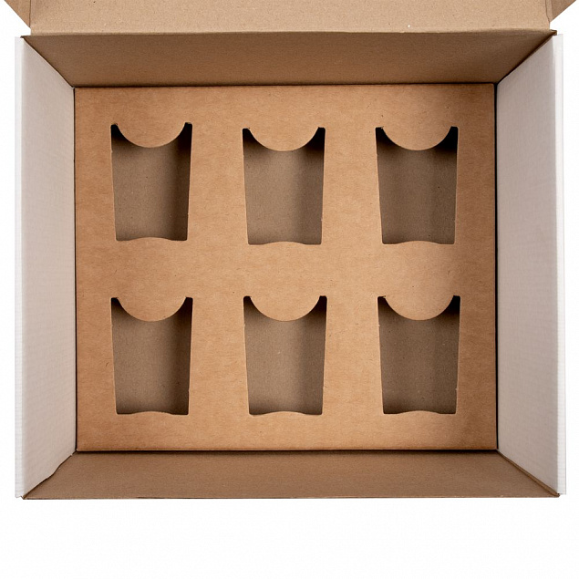 Коробка Grande с ложементом для стопок, белая с логотипом в Нефтекамске заказать по выгодной цене в кибермаркете AvroraStore