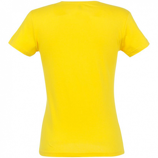Футболка женская MISS 150, желтая с логотипом в Нефтекамске заказать по выгодной цене в кибермаркете AvroraStore