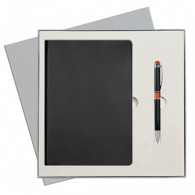 Подарочный набор Portobello/Latte черный-2 (Ежедневник недат А5, Ручка) беж. ложемент с логотипом в Нефтекамске заказать по выгодной цене в кибермаркете AvroraStore