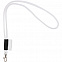 Шнурок для бейджа Tube Long, белый с логотипом в Нефтекамске заказать по выгодной цене в кибермаркете AvroraStore
