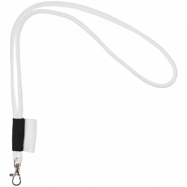 Шнурок для бейджа Tube Long, белый с логотипом в Нефтекамске заказать по выгодной цене в кибермаркете AvroraStore