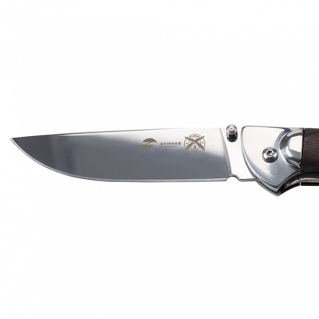 Складной нож Stinger 9905, коричневый с логотипом в Нефтекамске заказать по выгодной цене в кибермаркете AvroraStore