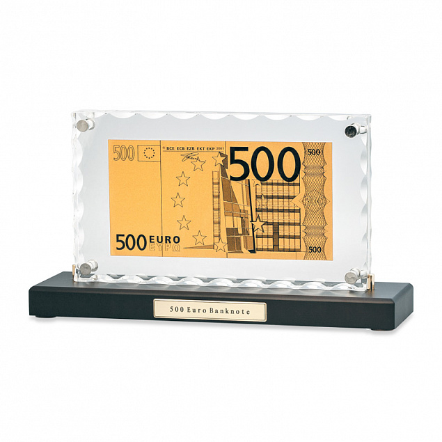 "Банкнота 500 Euro" в стекле с логотипом в Нефтекамске заказать по выгодной цене в кибермаркете AvroraStore