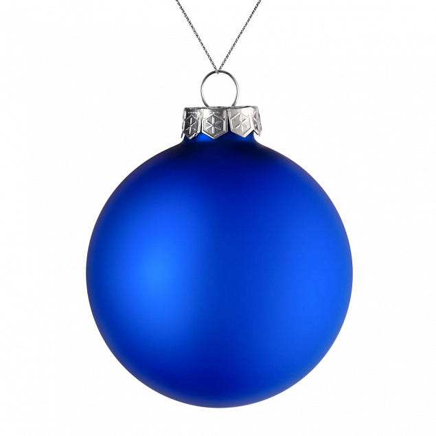 Елочный шар Finery Matt, 10 см, матовый синий с логотипом в Нефтекамске заказать по выгодной цене в кибермаркете AvroraStore