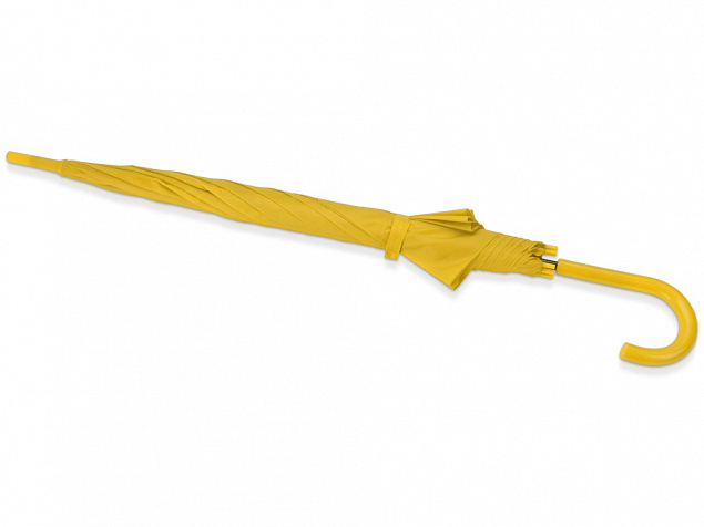 Зонт-трость полуавтоматический с пластиковой ручкой, желтый с логотипом в Нефтекамске заказать по выгодной цене в кибермаркете AvroraStore