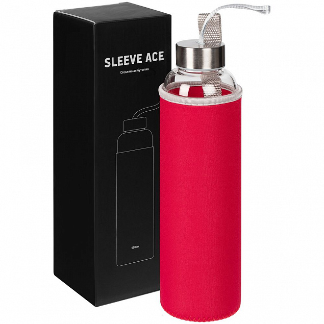 Бутылка для воды Sleeve Ace, красная с логотипом в Нефтекамске заказать по выгодной цене в кибермаркете AvroraStore