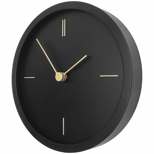 Часы настенные Bronco Thelma, черные с логотипом в Нефтекамске заказать по выгодной цене в кибермаркете AvroraStore