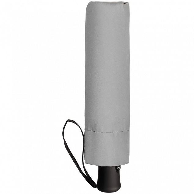 Зонт складной «Луч света» со светоотражающим куполом, серый с логотипом в Нефтекамске заказать по выгодной цене в кибермаркете AvroraStore