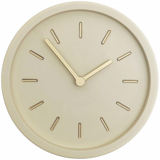 Часы настенные Bronco Jessie, светло-бежевые с логотипом в Нефтекамске заказать по выгодной цене в кибермаркете AvroraStore