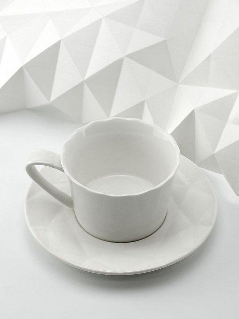 Чайная пара Diamante Bianco, белая с логотипом в Нефтекамске заказать по выгодной цене в кибермаркете AvroraStore