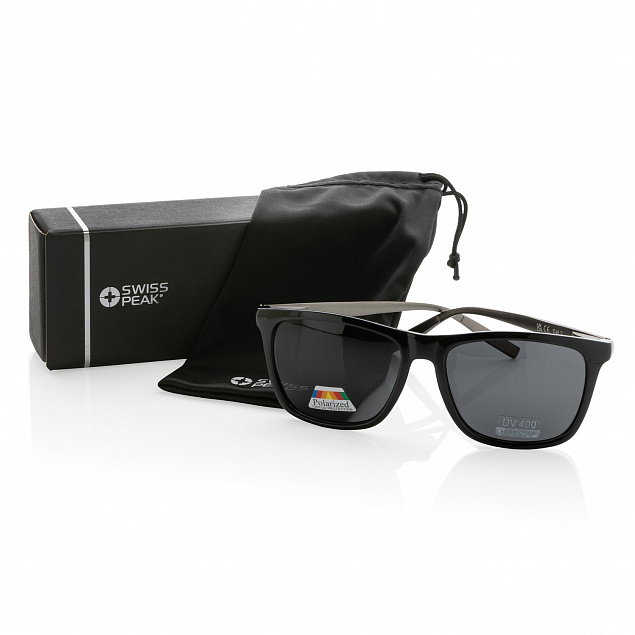 Солнцезащитные поляризационные очки Swiss Peak из переработанного пластика RCS с логотипом в Нефтекамске заказать по выгодной цене в кибермаркете AvroraStore
