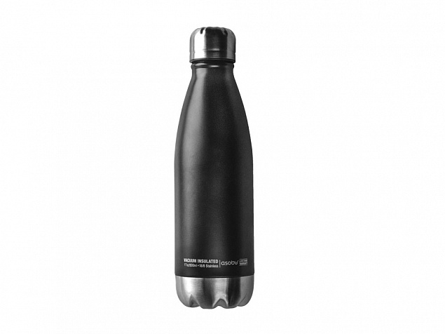 Термобутылка CENTRAL PARK, черный/серебристый с логотипом в Нефтекамске заказать по выгодной цене в кибермаркете AvroraStore
