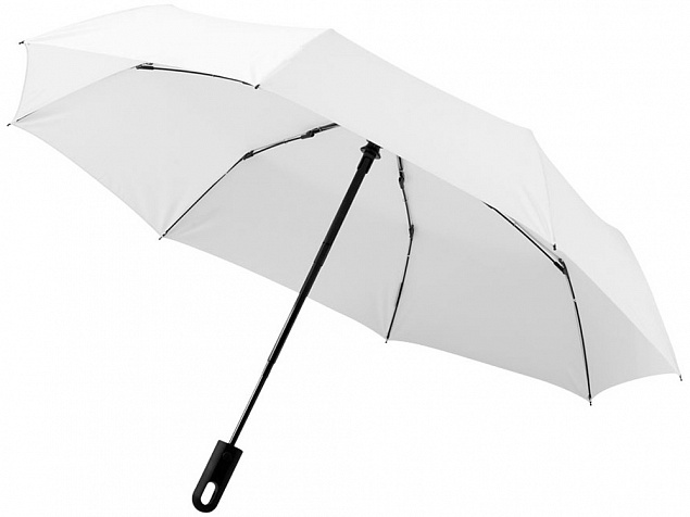 Зонт Traveler автоматический 21,5, белый с логотипом в Нефтекамске заказать по выгодной цене в кибермаркете AvroraStore